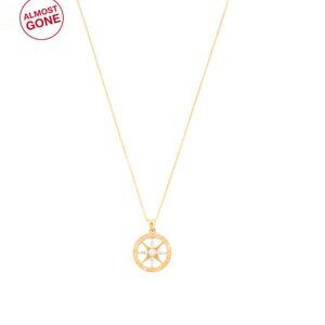 I. REISS Gold/Diamond Made In Israel 14kt Gold Diamond Compass Necklace